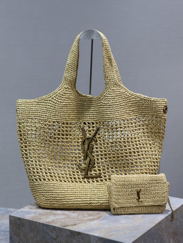 SL Icare Maxi Shopping Bag Raffia Knit