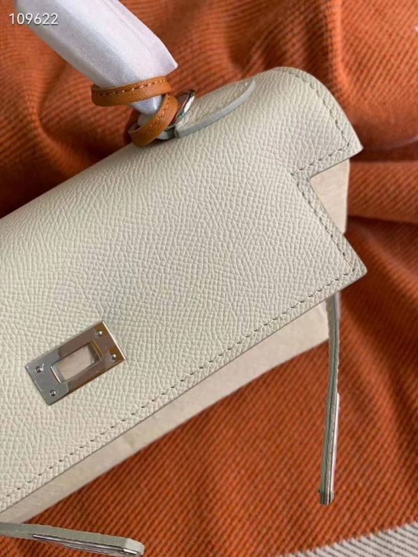 HERMES KELLY 28 EPSOM LIGHT BEIGE 28CM SILVER HARDWARE