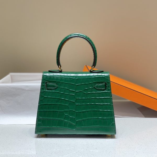 HERMES MINI KELLY K20 GOLD-TONED HARDWARE DARK GREEN 20CM