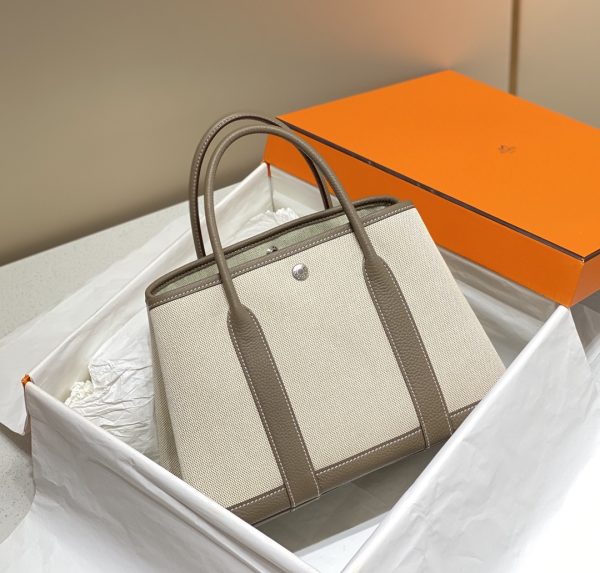 HERMES GARDEN PARTY 30 TOTE BAG DARK BEIGE 30CM