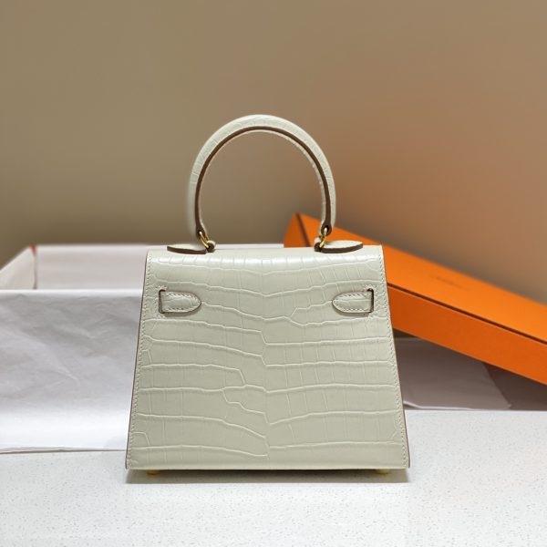 HERMES MINI KELLY K20 GOLD-TONED HARDWARE WHITE 20CM