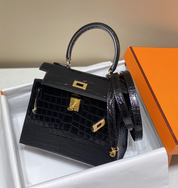 HERMES MINI KELLY K20 GOLD-TONED HARDWARE BLACK 20CM