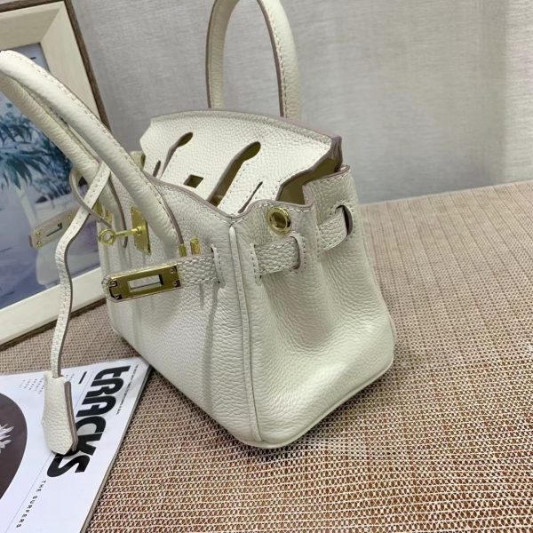 HERMES BIRKIN MINI GOLD HARDWARE EPSOM MILKY WHITE 20CM