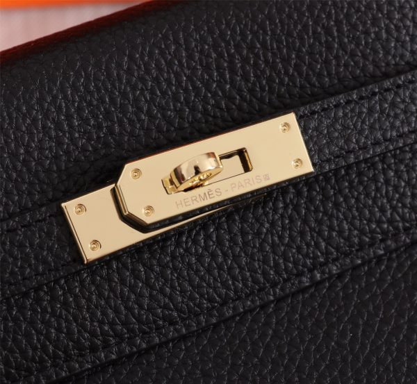 HERMES KELLY BLACK SELLIER ROUGE EPSOM GOLD HARDWARE 32CM