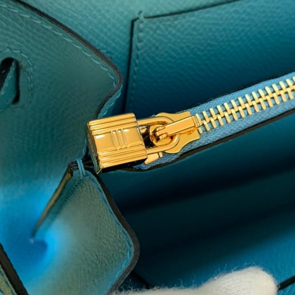 HERMES KELLY CLASSIQUE TO GO WALLET BLUE