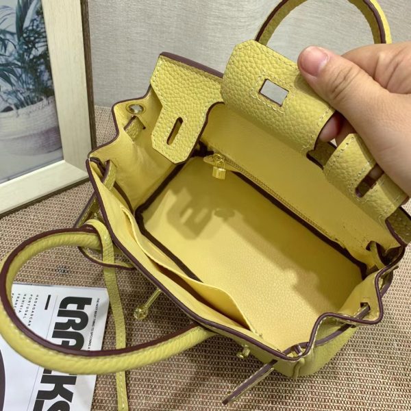 HERMES BIRKIN MINI GOLD HARDWARE EPSOM LIGHT YELLOW 20CM