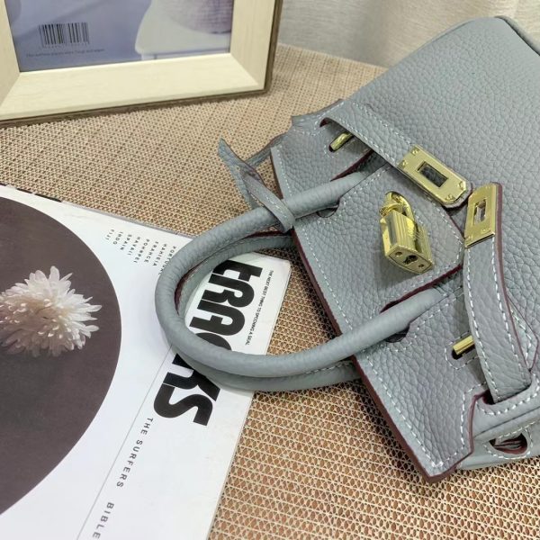 HERMES BIRKIN MINI GOLD HARDWARE EPSOM GREY 20CM