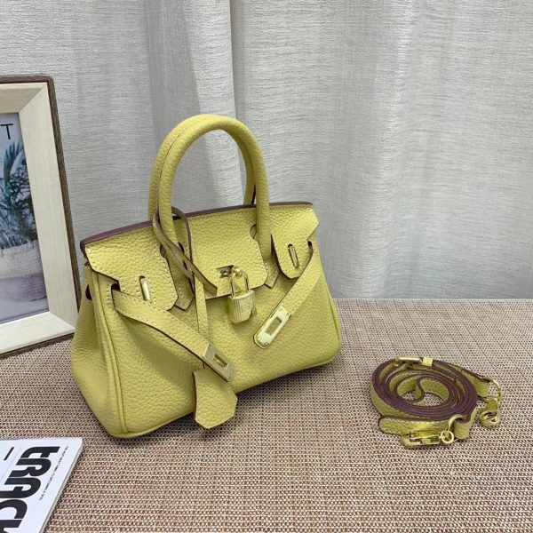 HERMES BIRKIN MINI GOLD HARDWARE EPSOM LIGHT YELLOW 20CM