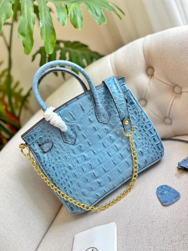 HERMES BIRKIN MINI CROCODILE BLUE 20CM