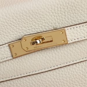 HERMES KELLY WHITE SELLIER ROUGE EPSOM GOLD HARDWARE 32CM