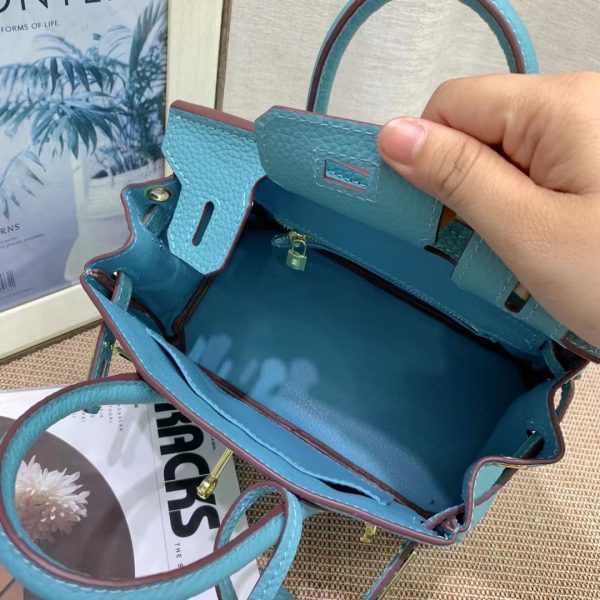 HERMES BIRKIN MINI GOLD HARDWARE EPSOM BLUE 20CM