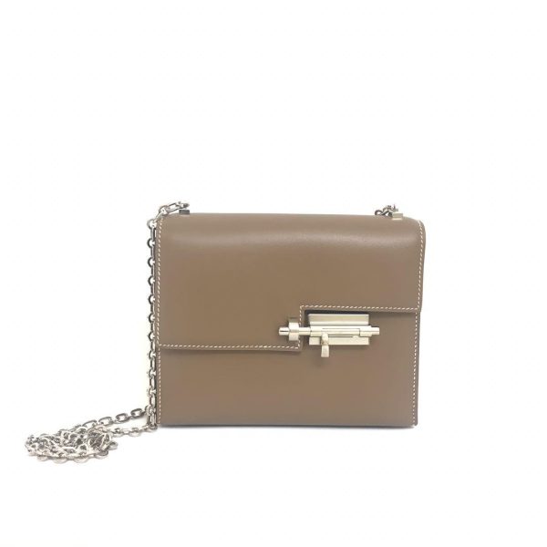 HERMES VERROU CHAINE BAG GREY 17CM