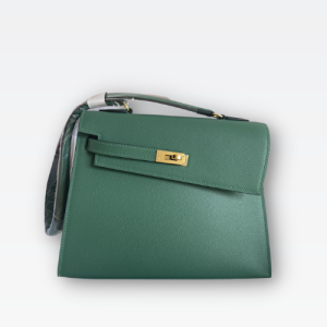 HERMES KELLY SELLIER EN DESORDRE EPSOM GOLD-TONED HARDWARE DARK GREEN 25CM