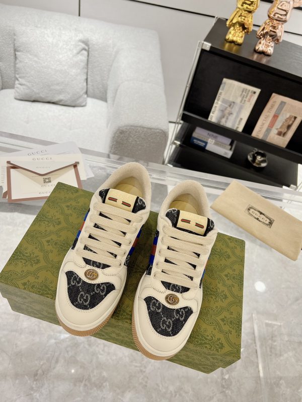 Gucci Beige & Blue Screener Trainers