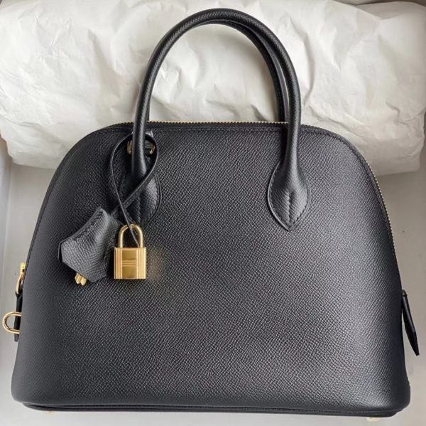 HERMES BOLIDE EPSOM CK89 BLACK GOLD HARDWARE 25CM