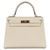 HERMES KELLY 28 EPSOM LIGHT BEIGE 28CM SILVER HARDWARE