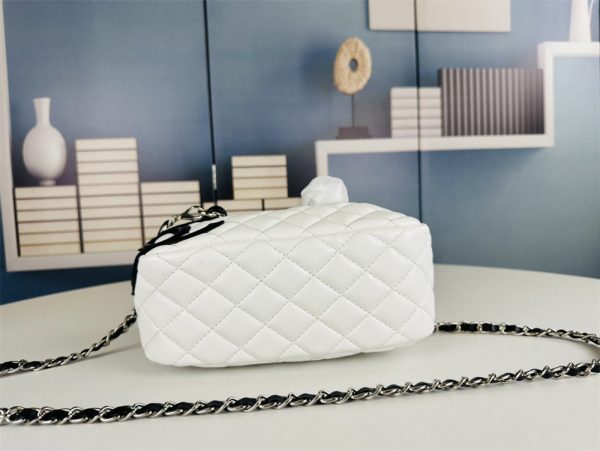 CHANEL Cambon line Shoulder Bag A25171 Bowling bag White lambskin Women