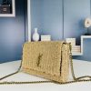 Saint Laurent Jamie Medium Naturale Raffia Shoulder Bag New