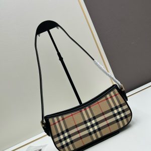 Burberry Brown Haymarket Check PVC Small Aston Sling Bag