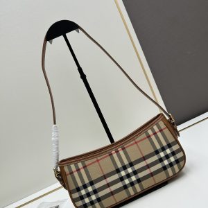 Burberry Brown Haymarket Check PVC Small Aston Sling Bag