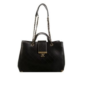 CHANEL AROUND THE CORNER TOTE BLACK 34CM