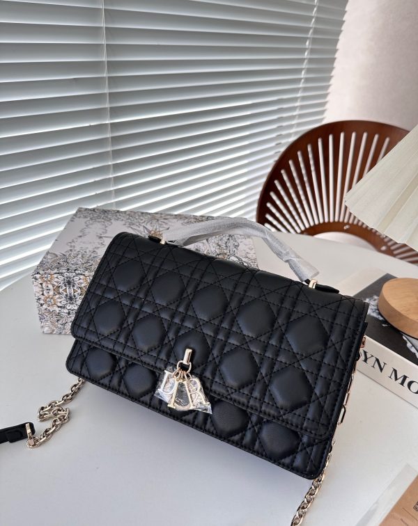 DIOR POCHETTE LADY CON ASA SUPERIOR BLACK 24CM