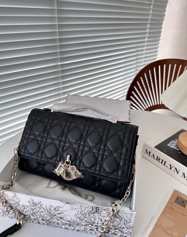 DIOR POCHETTE LADY CON ASA SUPERIOR BLACK 24CM