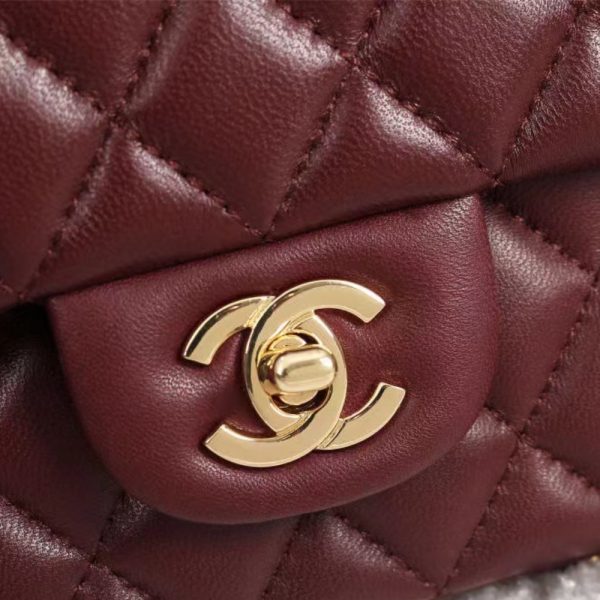 CHANEL CLASSIC HANDBAG LAMBSKIN RED 30CM