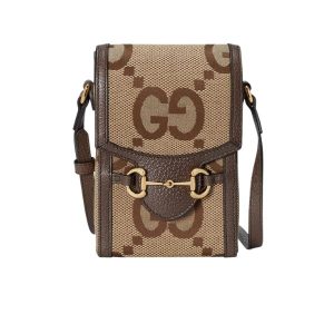 GUCCI HORSEBIT 1955 PHONE BAG MINI JUMBO BAG BEIGE 18CM