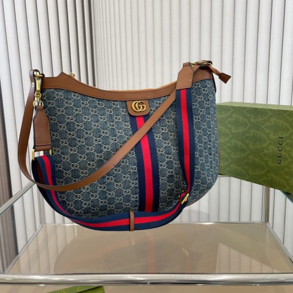 GUCCI OPHIDIA SMALL SHOULDER BAG BLUE 42CM