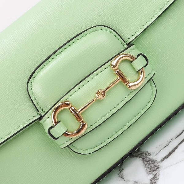 GUCCI HORSEBIT 1955 SMALL SHOULDER BAG LEATHER MINT GREEN 24CM 735178 AACPL 1941