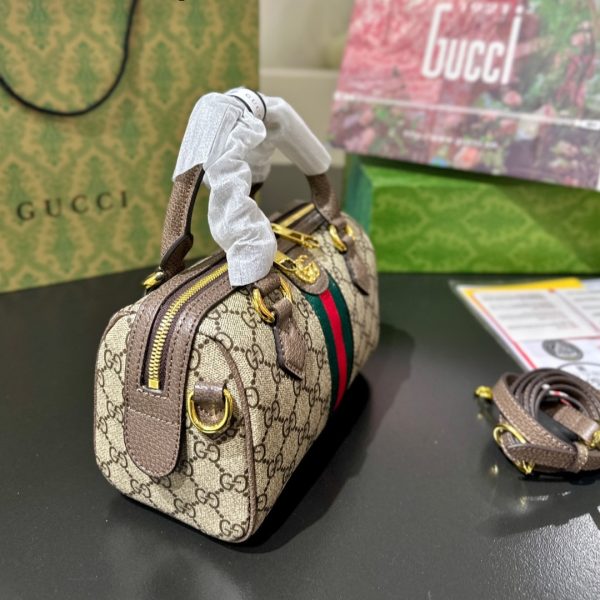 GUCCI OPHIDIA GG MINI TOP HANDLE BAG BROWN 22CM 772053 96IWG 8745