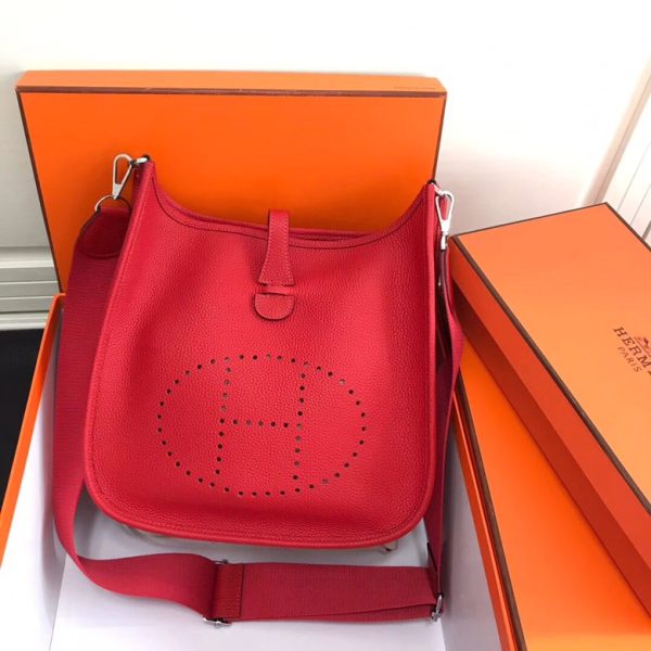 HERMES CLEMENCE EVELYNE PM 30CM RED