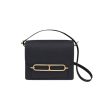 HERMÈS SHINY ALLIGATOR MINI ROULIS PERMABRASS HARDWARE BLACK 18CM