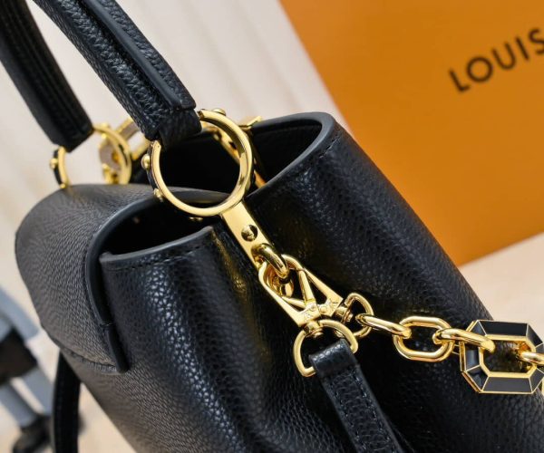 LOUIS VUITTON CAPUCINES BB BAG WITH CHARM BLACK 27CM