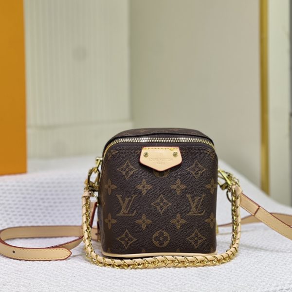 LOUIS VUITTON JUST IN CASE MONOGRAM CANVAS LEATHER BROWN 13CM M47096