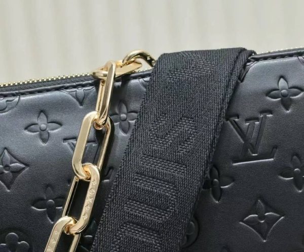 LOUIS VUITTON COUSSIN MM BAG BLACK 34CM