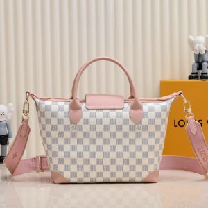 LOUIS VUITTON TOTE BAG DAMIER AZUR PINK 26CM