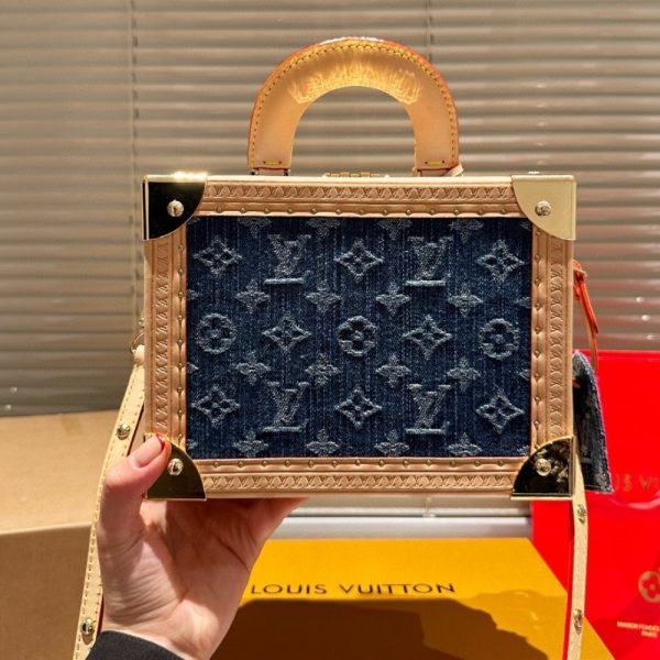 LOUIS VUITTON PETITE VALISE DENIM BLEU 21CM M24161