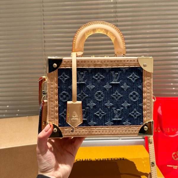 LOUIS VUITTON PETITE VALISE DENIM BLEU 21CM M24161