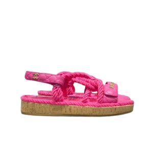 CHANEL ROPE SANDALS STRAP PINK