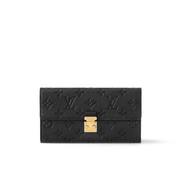 LOUIS VUITTON SARAH WALLET MONOGRAM EMPREINTE BLACK 19CM M82638