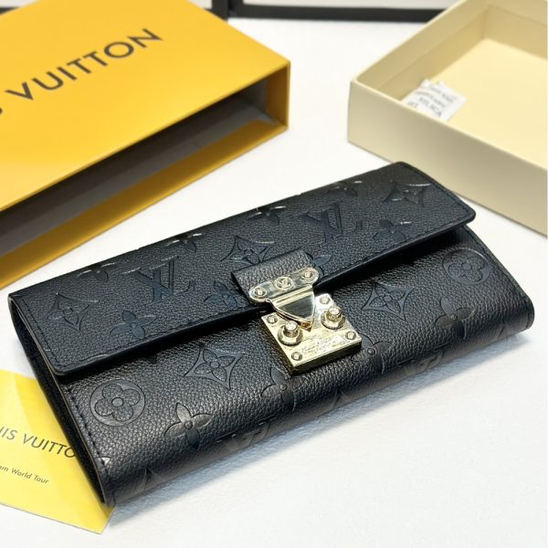 LOUIS VUITTON SARAH WALLET MONOGRAM EMPREINTE BLACK 19CM M82638