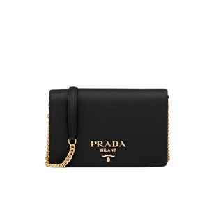 PRADA SAFFIANO LEATHER MINI BAG BLACK 22CM 1BP018 NZV F0002 V COO