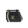 CHANEL CLUTCH WITH STRAP LAMBSKIN WITH IMITATION PEARLS BLACK 12CM AP4006 B16744 94305