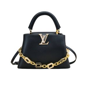 LOUIS VUITTON CAPUCINES BB BAG WITH CHARM BLACK 27CM