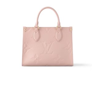 LOUIS VUITTON ONTHEGO PM MONOGRAM EMPREINTE PINK OPALE 25CM M47135