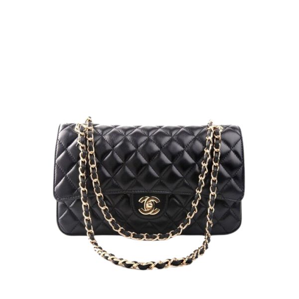 CHANEL CLASSIC HANDBAG LAMBSKIN BLACK 30CM