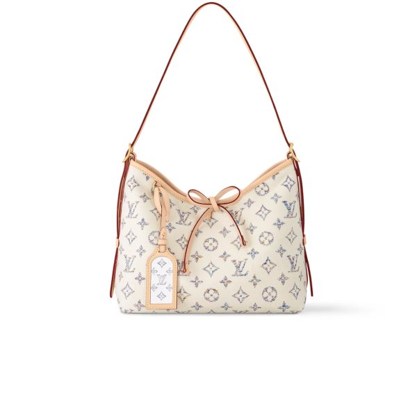 LOUIS VUITTON CARRYALL PM MULTICOLOR BEIGE 29CM M24707