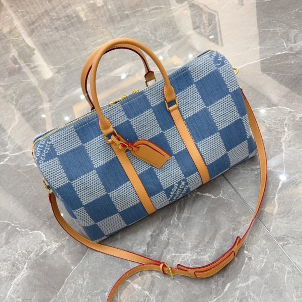 LOUIS VUITTON KEEPALL BANDOULIÈRE DENIM OTHER BLUE 45CM N40739